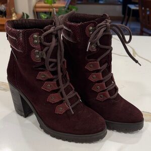 Harley Davidson Women's Burgundy Lace-Up Ankle Boots size 8.5